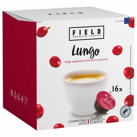 Кофе в капсулах FIELD &quot;Lungo&quot;, для кофемашин Dolce Gusto, 16 порций, ГЕРМАНИЯ, C10100104016