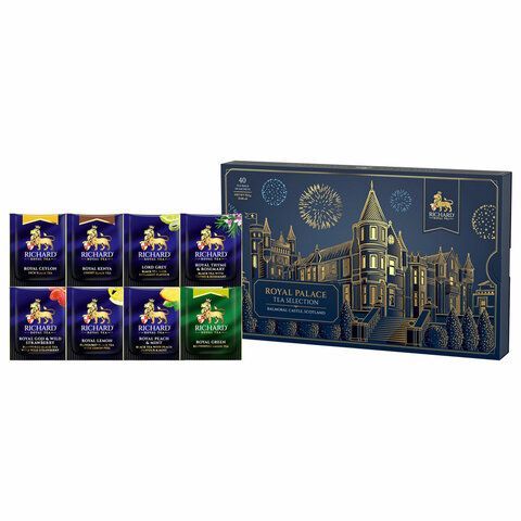Чай RICHARD &quot;Royal Palace Tea Selection&quot;, ассорти 8 вкусов, НАБОР 40 сашетов, 102053
