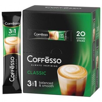 Кофе растворимый порционный COFFESSO 20 шт. "3 в 1 Classic", пакетик 15 г, 102147