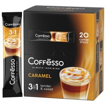 Кофе растворимый порционный COFFESSO 20 шт. "3 в 1 Caramel", пакетик 15 г, 102149