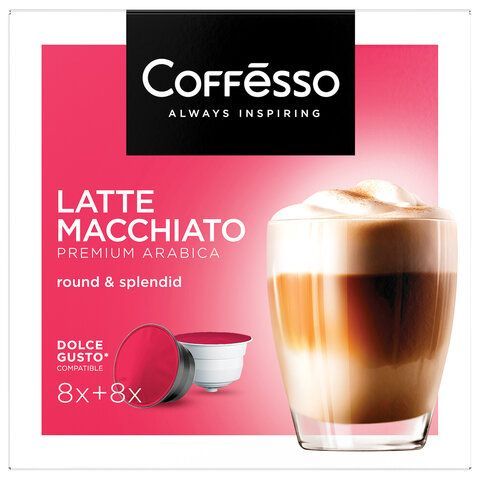 Кофе в капсулах COFFESSO &quot;Latte Macchiato&quot; для кофемашин Dolce Gusto, 8 порций, 102151