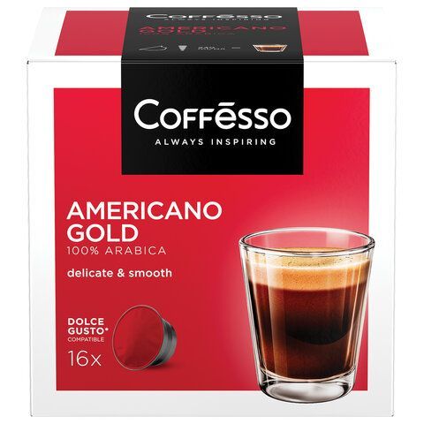 Кофе в капсулах COFFESSO &quot;Americano Gold&quot; для кофемашин Dolce Gusto, 16 порций, 102152