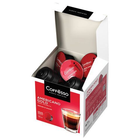 Кофе в капсулах COFFESSO &quot;Americano Gold&quot; для кофемашин Dolce Gusto, 16 порций, 102152