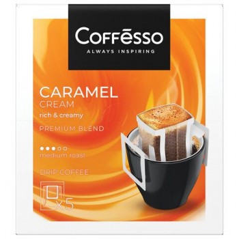 Кофе в дрип-пакетах COFFESSO "Caramel Cream" 5 порций по 10 г, 102540