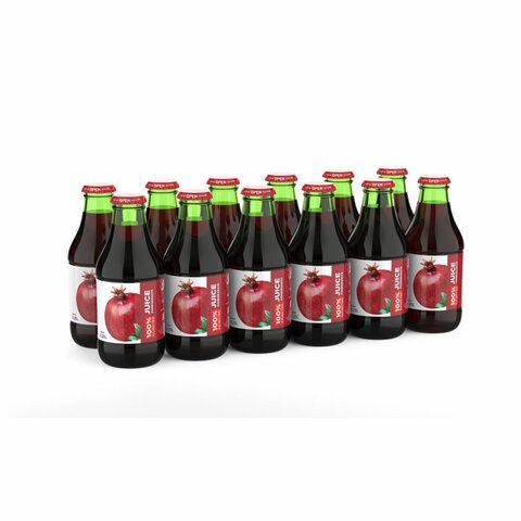 Сок BARINOFF 12 шт. Гранатовый, с сахаром, 0,25 л, стеклянная бутылка, 264