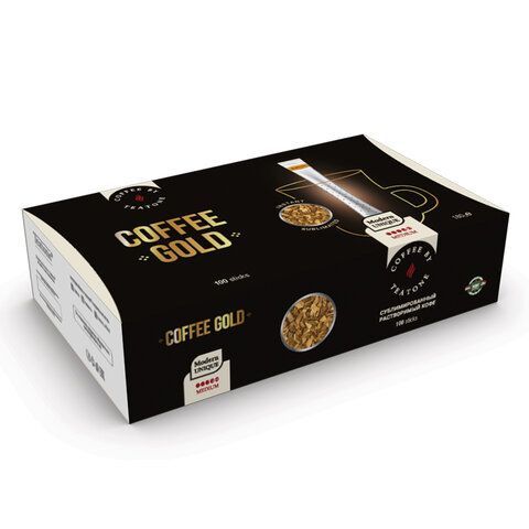 Кофе растворимый порционный TEATONE &quot;GOLD&quot;, 100 стиков по 1,8 г, 1269