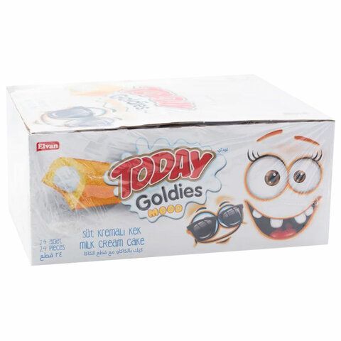 Кекс TODAY 24 шт. &quot;Goldies Mood&quot;, с молочным кремом 40 г, ТУРЦИЯ, в шоу-боксе, 1383