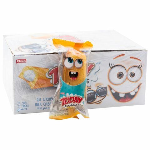 Кекс TODAY 24 шт. &quot;Goldies Mood&quot;, с молочным кремом 40 г, ТУРЦИЯ, в шоу-боксе, 1383