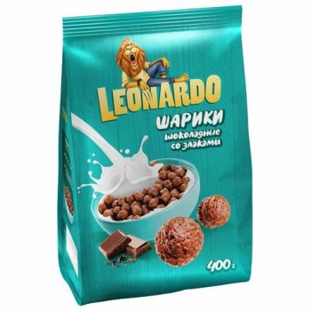 Готовый завтрак LEONARDO "Шоколадные шарики" 400 г, ш/к 58494, КВР156
