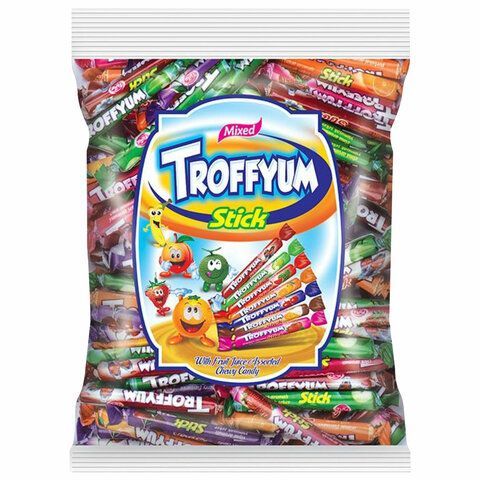 Жевательные конфеты-палочки TROFFYUM Фруктовое ассорти 1000 г, УТ-00001529
