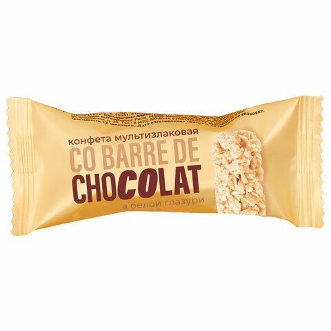 Конфеты мультизлаковые CO BARRE DE CHOCOLAT с белой глазурью, 1000 г