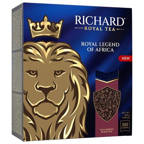 Чай RICHARD &quot;Royal legend of Africa &quot; черный, 100 пакетиков в конвертах по 2 г, ш/к 0, 102735