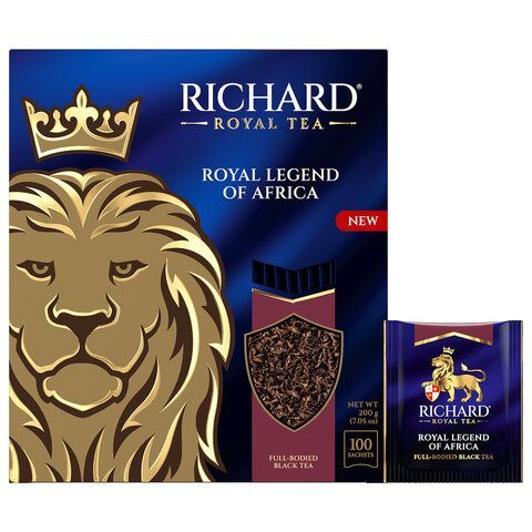 Чай RICHARD &quot;Royal legend of Africa &quot; черный, 100 пакетиков в конвертах по 2 г, ш/к 0, 102735