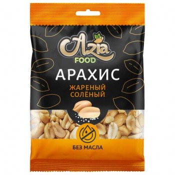 Арахис жареный соленый 50 г, AZIA FOOD 40 шт.