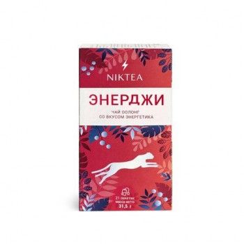 Чай NIKTEA "Energy" оолонг со вкусом энергетика, 21 пакетик в конвертах по 1,5 г, TALTHA-DP0100