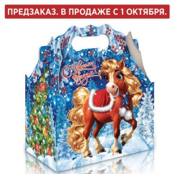 Подарок новогодний "ЛАРЕЦ ЗЛАТИК", НАБОР конфет 1000 г, картонная коробка, МОСУПАК