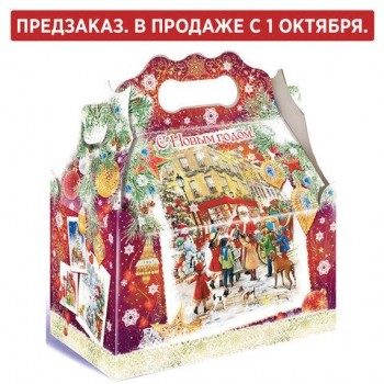 Подарок новогодний "ЛАРЕЦ БОРДОВЫЙ", НАБОР конфет 1000 г, картонная коробка, МОСУПАК
