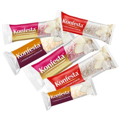 Конфеты глазированные KONFESTA Ассорти (кокос, малина, манго-маракуйя) 1100 г