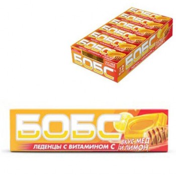 Леденцы БОБС 24 шт. со вкусом меда и лимона, с витамином C, 35 г, для детского питания, BS-3-2