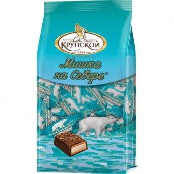 Конфеты глазированные ФАБРИКА ИМ. КРУПСКОЙ "Мишка на севере" с тертым миндалем 200 г, 30573