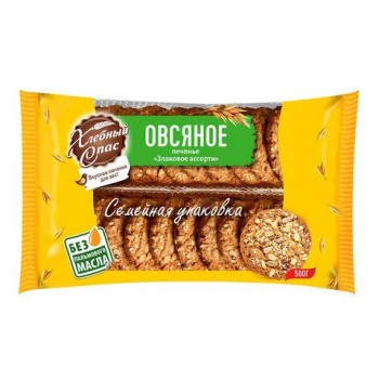 Печенье овсяное ХЛЕБНЫЙ СПАС "Злаковое ассорти" 500 г, 00-2228485