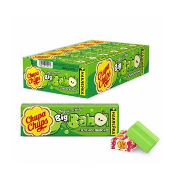 Жевательная резинка CHUPA CHUPS 24 шт. (Чупа-Чупс) "Биг Бабол Зеленое Яблоко", 20 г