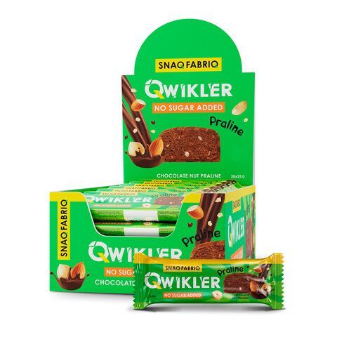 Батончик SNAQ FABRIQ "Шоколадно-ореховое пралине" без сахара 35 г, шоу-бокс, СФ89