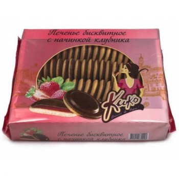 Печенье бисквитное глазированное КИКО со вкусом Клубники 1,2 кг