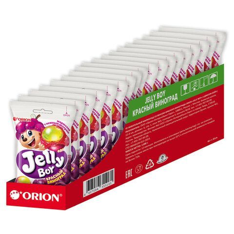 Мармелад жевательный ORION 18 шт. "Jelly Boy" со вкусом красного винограда, 66 г