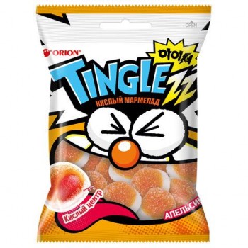 Мармелад жевательный кислый ORION 18 шт. "TINGLEZZ " со вкусом апельсина, 50 г