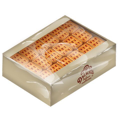 Печенье сдобное ДЫМКА "Вафелька" с клубничной начинкой, 3,8 кг, С16
