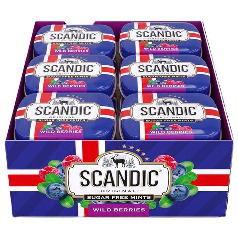Драже освежающие SCANDIC 18 шт. без сахара со вкусом "Лесные ягоды", 14 г., 4603738769230