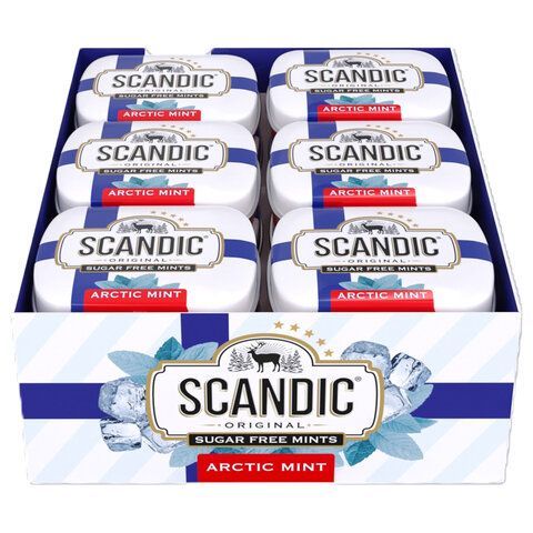 Драже освежающие SCANDIC 18 шт. без сахара со вкусом "Арктическая мята", 14 г., 4603738769872