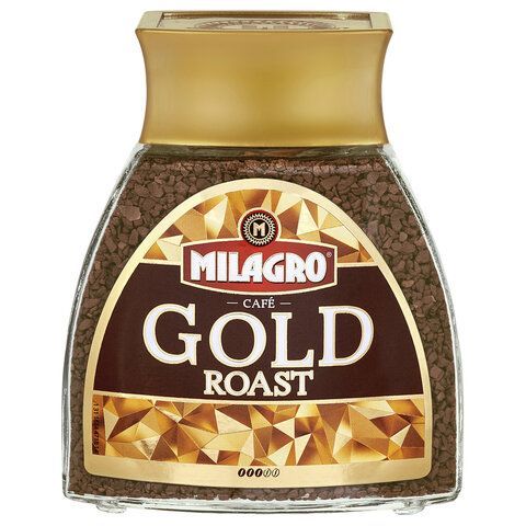 Кофе растворимый MILAGRO "Gold Roast" 190 г, стеклянная банка, сублимированный, 15003
