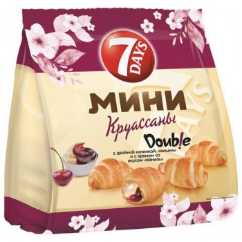 Круассаны мини 7DAYS крем ваниль-вишня 265 г, ш/к 3800, V2848
