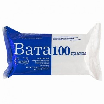 Вата хирургическая нестерильная ЕМЕЛЬЯНЪ САВОСТИНЪ 8 шт. 100 гр.