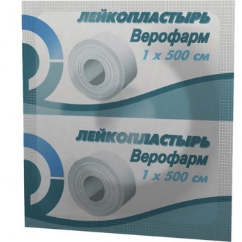 Лейкопластырь рулонный ВЕРОФАРМ 12 шт., 1х500 см, тканевая основа, контурная упаковка, 20024519