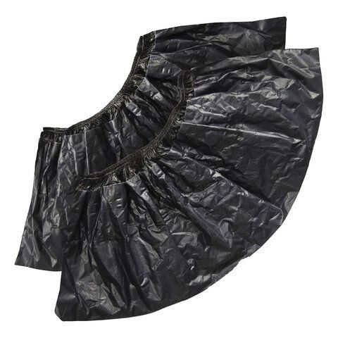 Бахилы двойные КОМПЛЕКТ 500шт (250пар) STRONG, 39х14см, 100мкм, 10г, черные, ELEGREEN, ЭГЦЧ-100/Н20