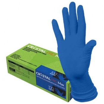 Перчатки нитриловые смотровые сверхпрочные CRYSTAL PRO MAX 50 пар (100шт), размер L,, CRYMAX-03