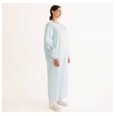 Халат хирургический стерильный 120 см. XXL 56-58р. манжета, спанбонд 25 г/м2, ГЕКСА