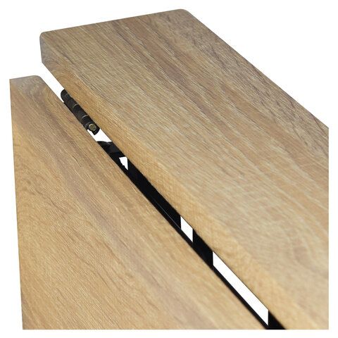 Стол на металлокаркасе BRABIX &quot;LOFT CD-001&quot;, 800х440х740 мм, складной, цвет дуб натуральный, 641211