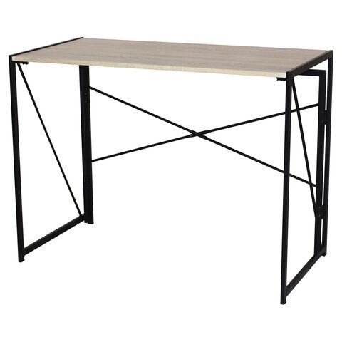 Стол на металлокаркасе BRABIX &quot;LOFT CD-002&quot;, 1000х500х750 мм, складной, цвет дуб натуральный, 641214