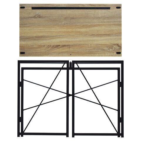 Стол на металлокаркасе BRABIX &quot;LOFT CD-002&quot;, 1000х500х750 мм, складной, цвет дуб натуральный, 641214