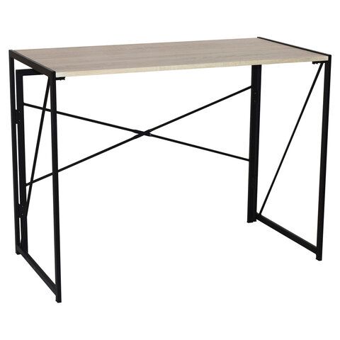 Стол на металлокаркасе BRABIX &quot;LOFT CD-002&quot;, 1000х500х750 мм, складной, цвет дуб натуральный, 641214