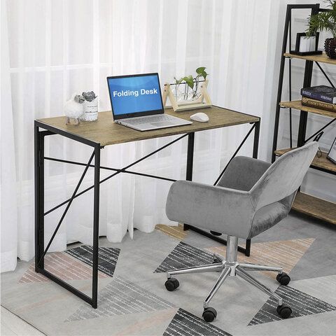 Стол на металлокаркасе BRABIX &quot;LOFT CD-002&quot;, 1000х500х750 мм, складной, цвет дуб натуральный, 641214