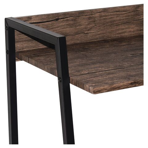 Стол на металлокаркасе BRABIX &quot;LOFT CD-003&quot;, 640х420х840 мм, цвет морёный дуб, 641215