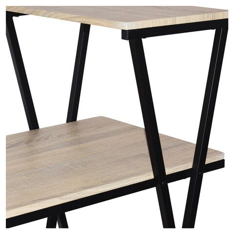 Стол на металлокаркасе BRABIX &quot;LOFT CD-004&quot;, 1200х535х1110 мм, 3 полки, цвет дуб натуральный, 641220