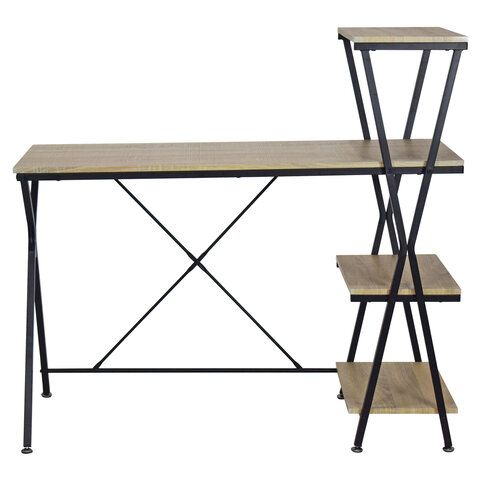 Стол на металлокаркасе BRABIX &quot;LOFT CD-004&quot;, 1200х535х1110 мм, 3 полки, цвет дуб натуральный, 641220