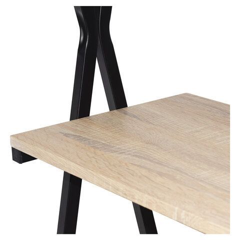 Стол на металлокаркасе BRABIX &quot;LOFT CD-004&quot;, 1200х535х1110 мм, 3 полки, цвет дуб натуральный, 641220