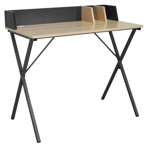 Стол на металлокаркасе BRABIX &quot;LOFT CD-007&quot;, 800х500х840 мм, органайзер, комбинированный, 641227